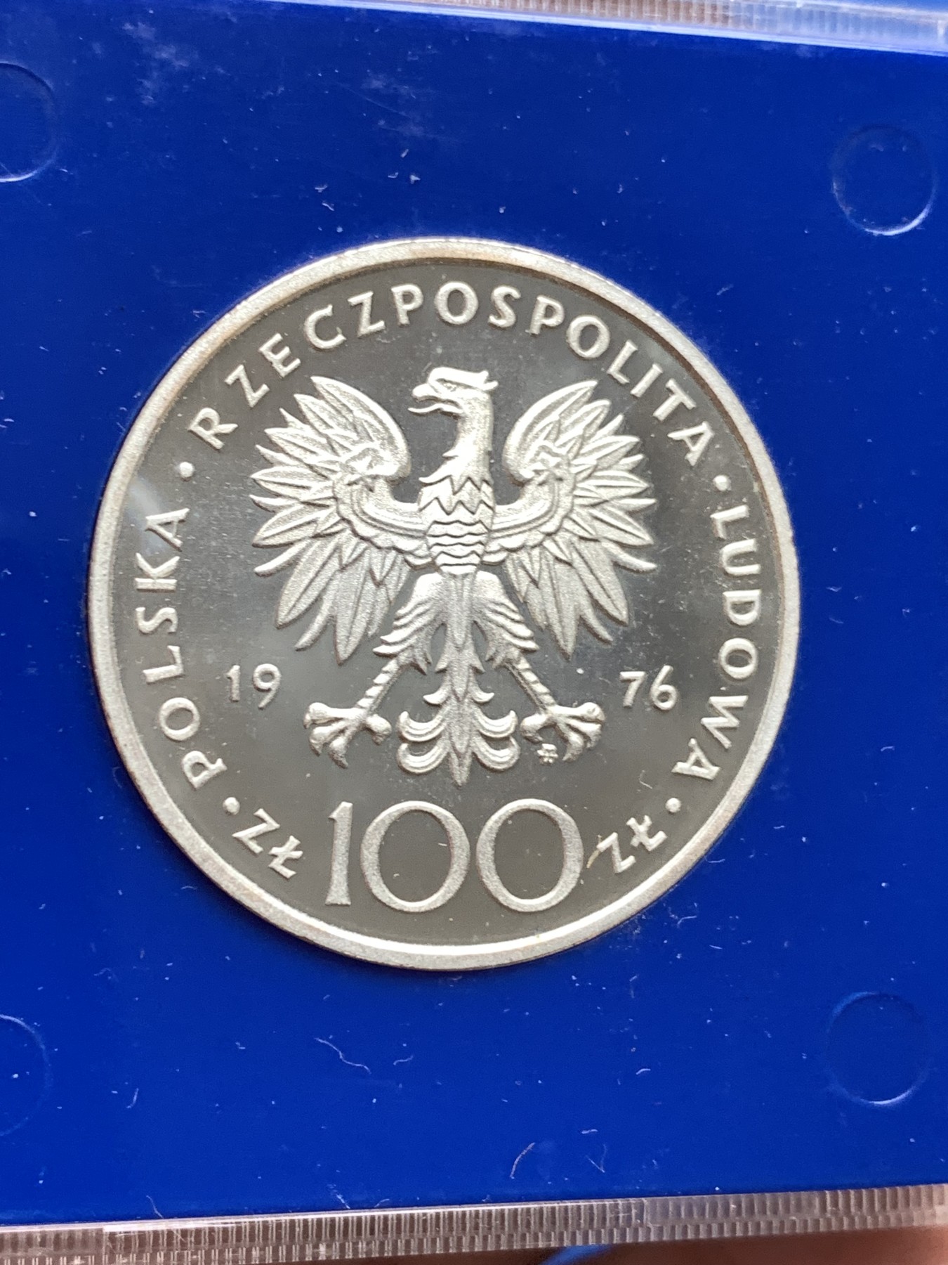 《竞宝斋》第198场-周日，周一 2场 (全场包邮) 波兰 1976年 塔德乌斯·科斯修斯科 100兹罗提 银币