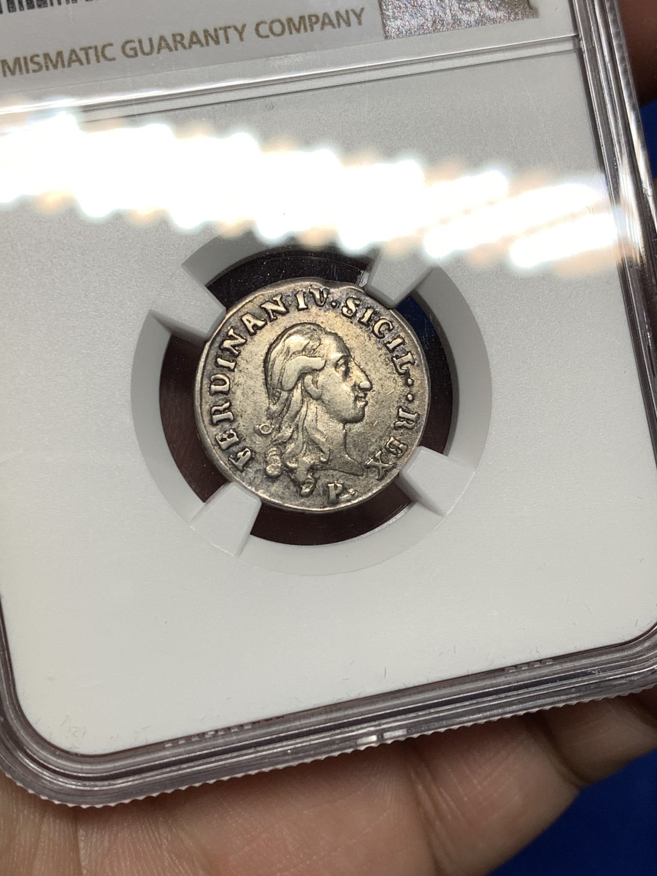 《竞宝斋》第198场-周日，周一 2场 (全场包邮) NGC-XF DETAILS 意大利 1789年 那不勒斯及西西里10GAR 银币