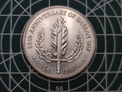 燕姐换藏第59拍 菲律宾1967年巴丹日25周年一比索纪念银币