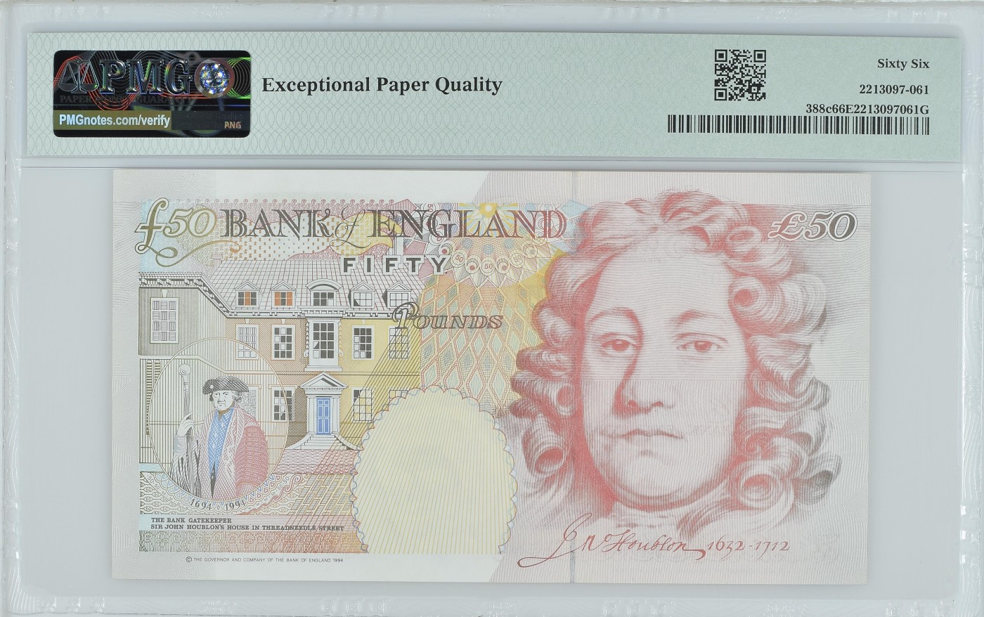 收藏联盟Quantum Auction 第290期拍卖  英国1994 (ND 2006)年50镑 PMG66