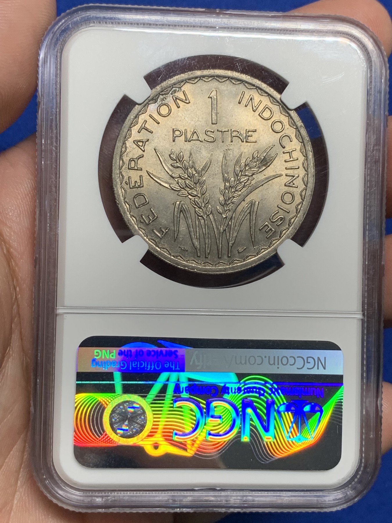 《竞宝斋》第198场-周日，周一 2场 (全场包邮) NGC MS63 法属印支1946年大镍币 安全边 高分稀少品种