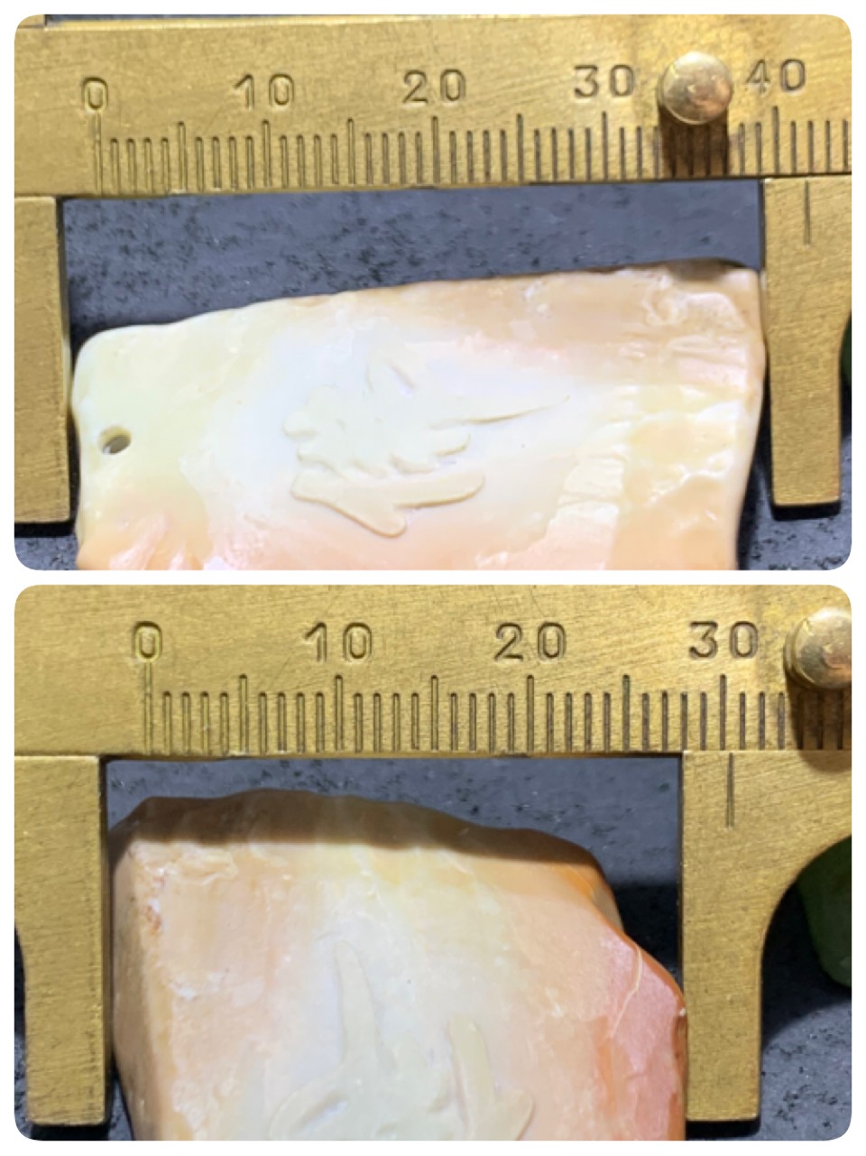 精美戈壁彩玉手工雕刻佛字把件（吊坠)一个！寓意：佛在心中