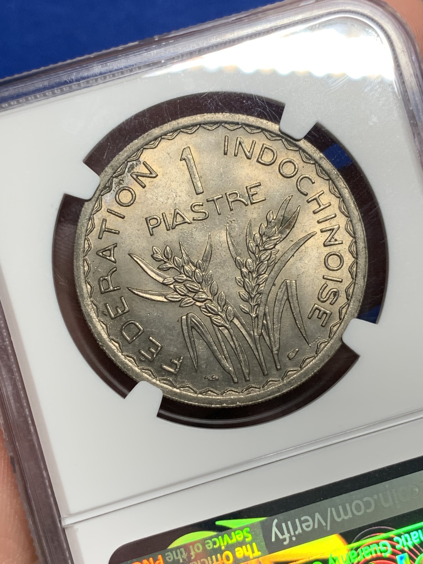 《竞宝斋》第198场-周日，周一 2场 (全场包邮) NGC MS63 法属印支1946年大镍币 安全边 高分稀少品种