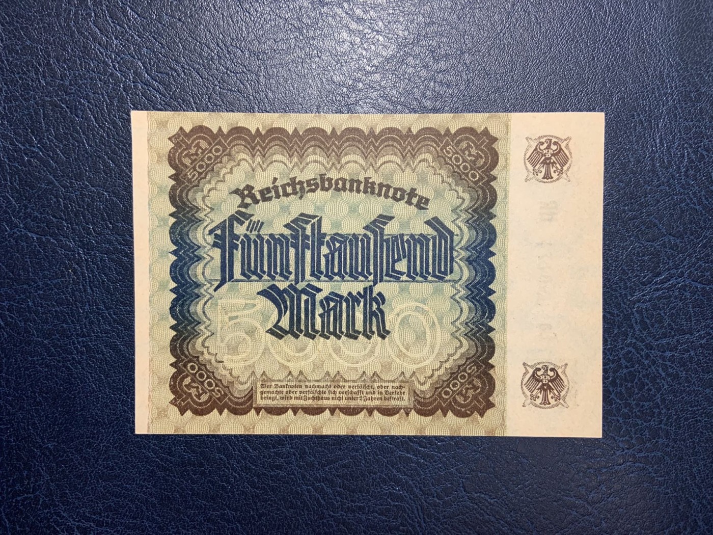 收藏联盟Quantum Auction 第290期拍卖  德国1922年5000马克 品相UNC 