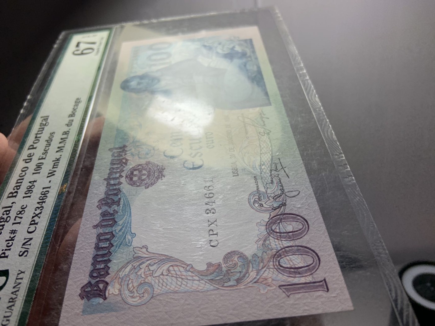 收藏联盟Quantum Auction 第290期拍卖  葡萄牙1984年100埃斯库多 PMG67 