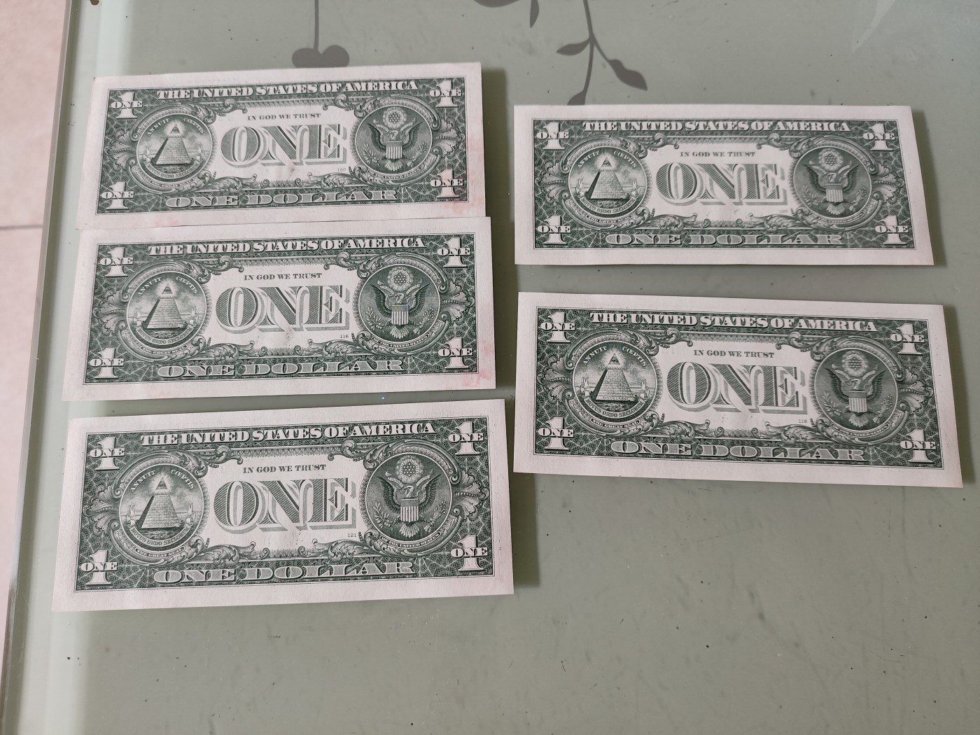 铜币 铜元 古钱币  银币 镍币 纸币 L9 如图  5张连号 美国2013年 B版 纸币 1圆纸钞