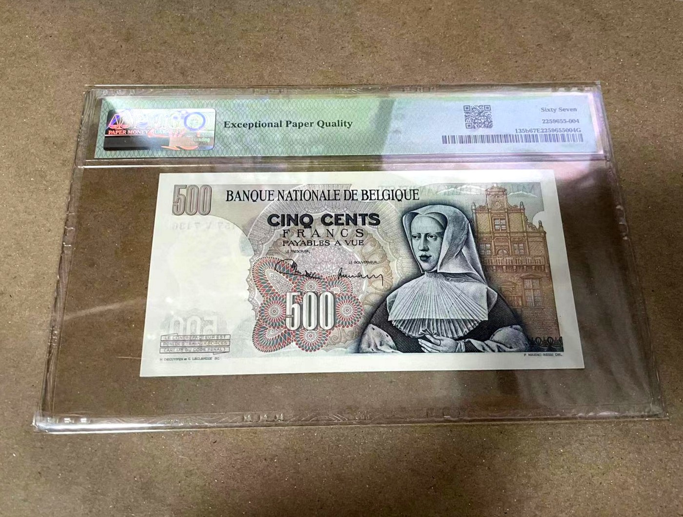 【Blue Auction】✨世界纸币精拍第373期【精】 比利时 1971年500法郎 黑寡妇 PMG67EPQ 高分