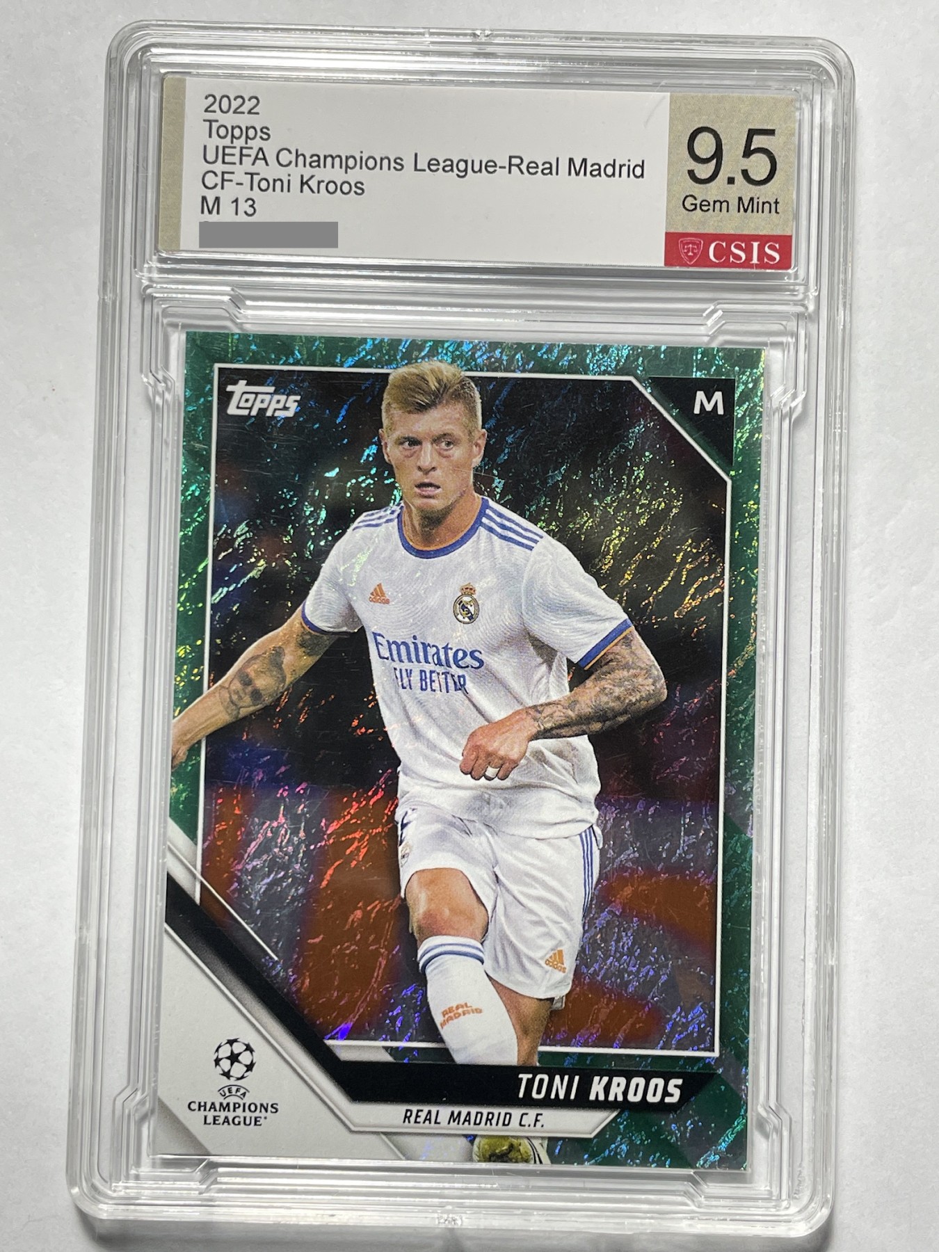 【德藏】·第4期 ·卡牌拍卖 -{ PTCG宝可梦，球星卡 } 全场包邮 2022 Topps 欧冠 皇家马德里 克罗斯 折射特卡 CSIS 9.5