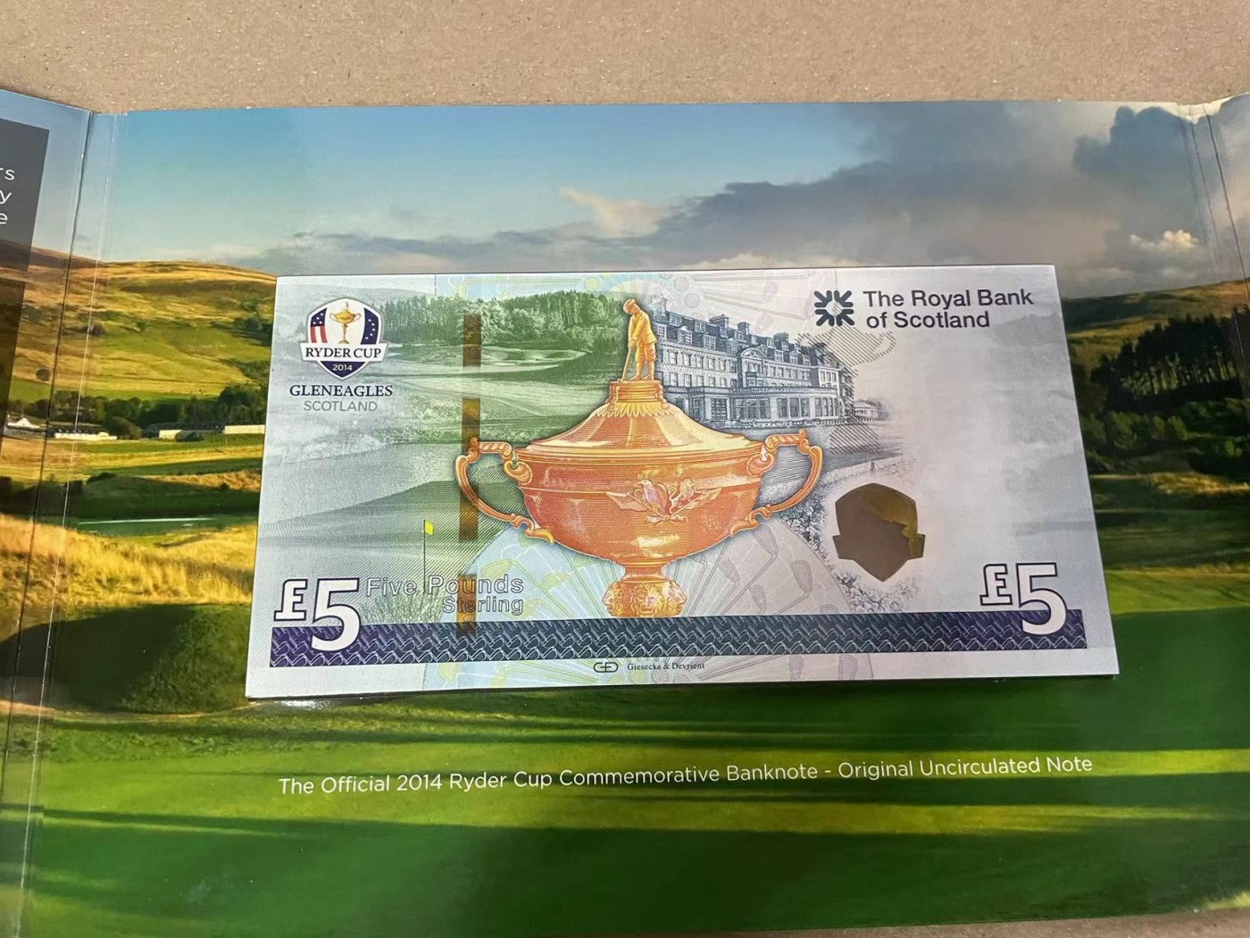 【Blue Auction】✨世界纸币精拍第373期【精】  【原装带册】苏格兰 2014年5镑 纪念钞 全新UNC 册子状态如图