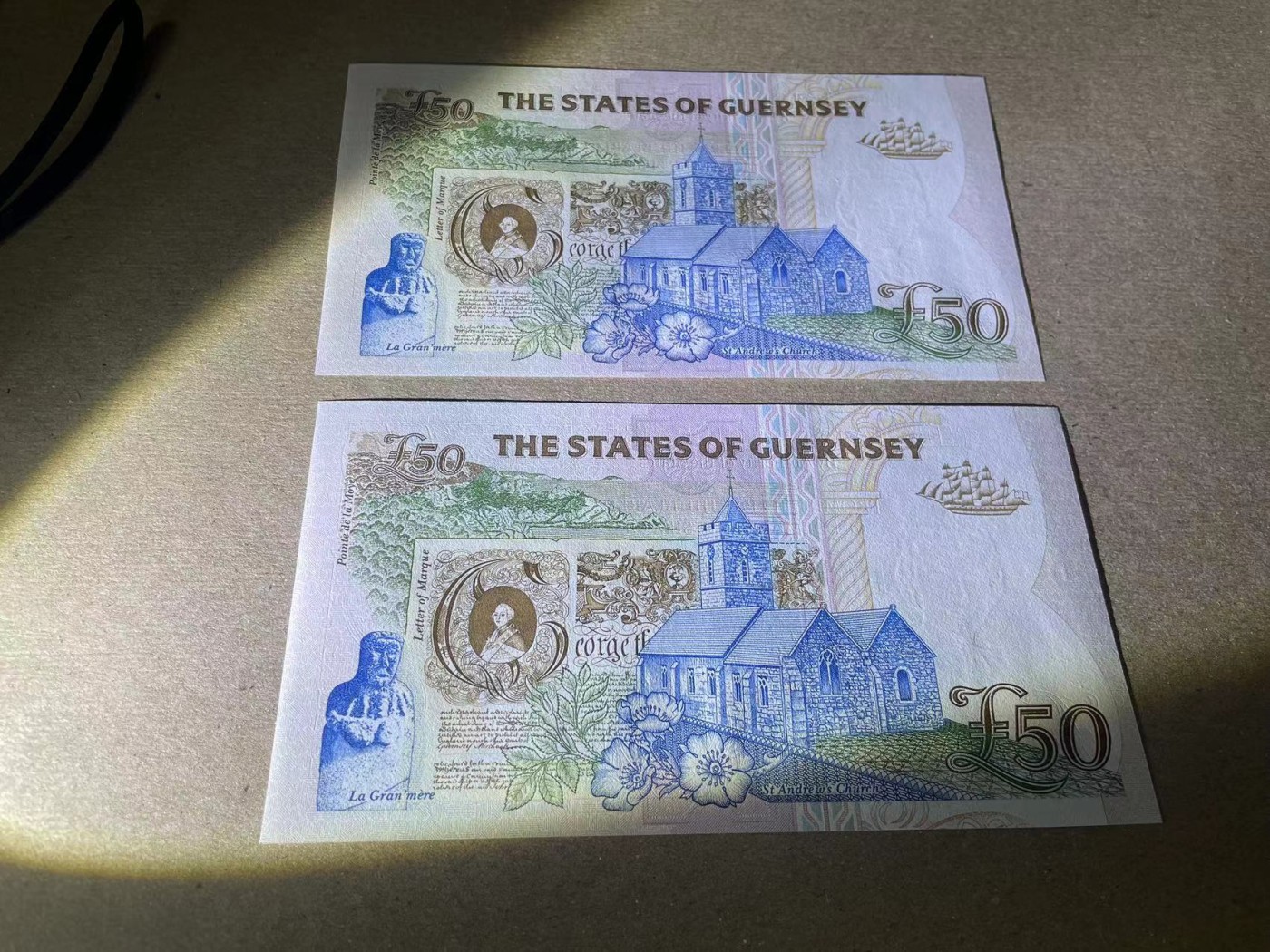 【Blue Auction】✨世界纸币精拍第373期【精】 【一组2张连号】根西 50镑 女王纸币一组 全新UNC