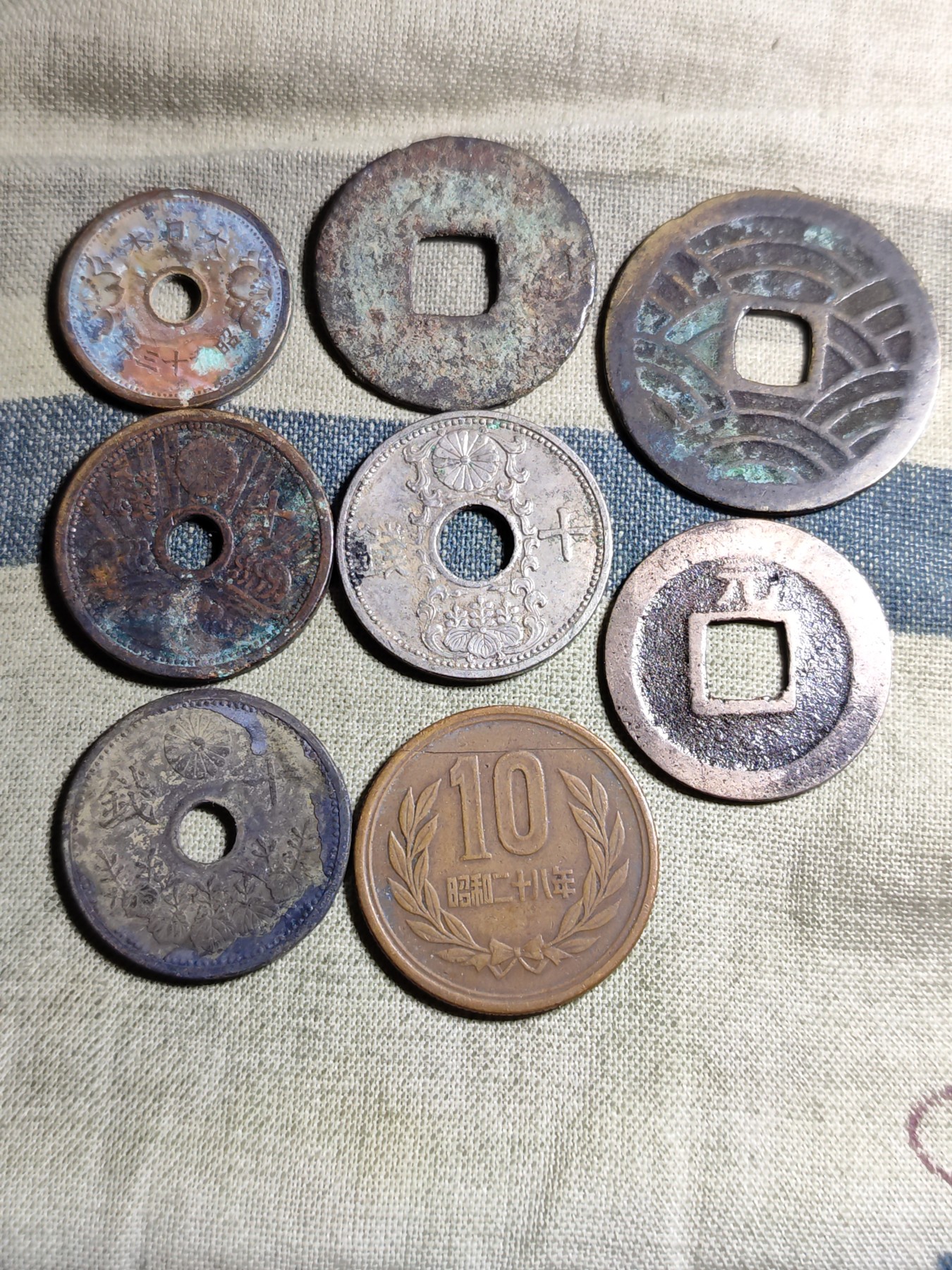 铜币 铜元 古钱币  银币 镍币 纸币 L11 如图 八枚 铜币 镍铜币 旧品 铜钱 古币 