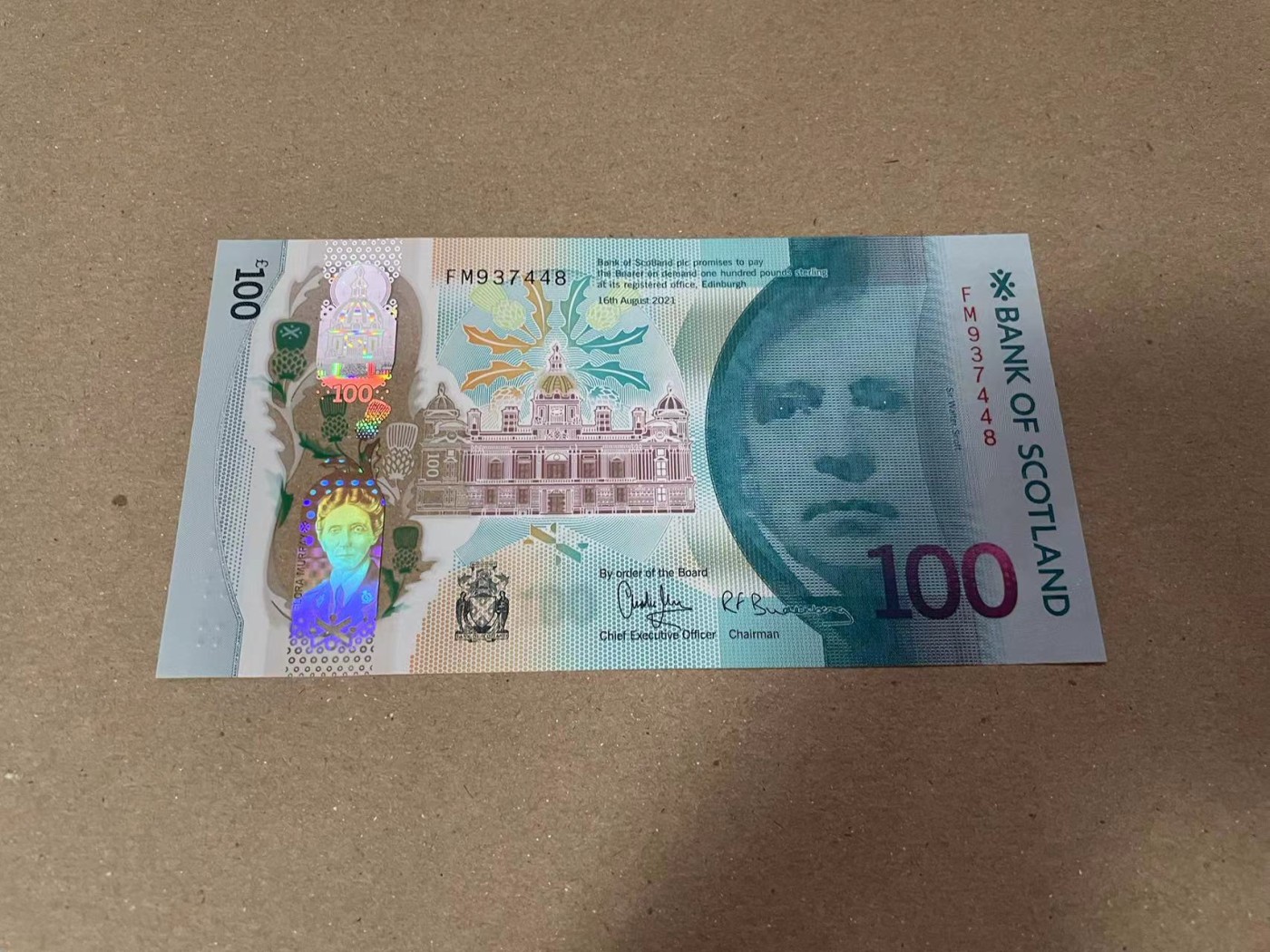 【Blue Auction】✨世界纸币精拍第373期【精】 苏格兰 2021年100镑 全新UNC