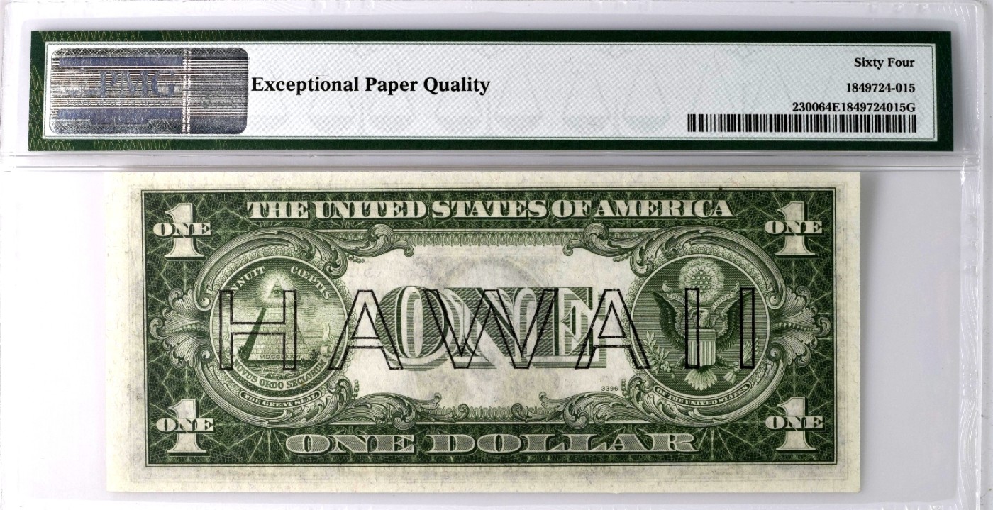 【Blue Auction】✨世界纸币精拍第373期【精】 美国 1935年1美金 夏威夷券 PMG64EPQ 