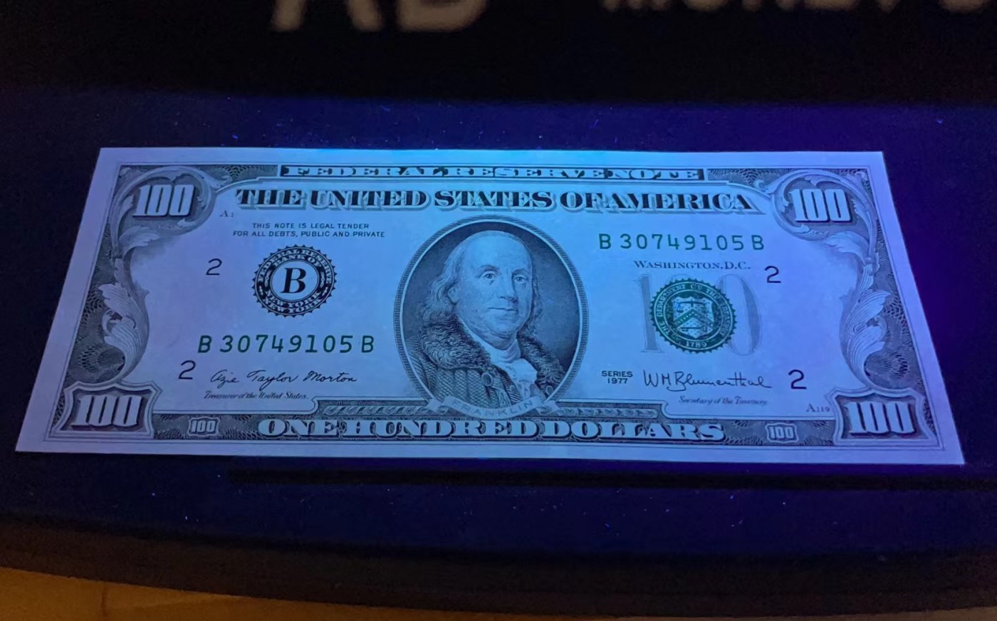 【Blue Auction】✨世界纸币精拍第373期【精】 美国 1977年100美金 全新UNC