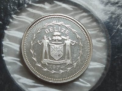 燕姐换藏第59拍 伯利兹1974年精制1分银币