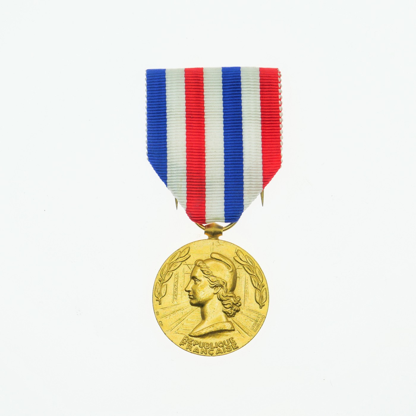 勋章奖章交易所9月23日拍卖 法国金级铁路奖章，铜镀金