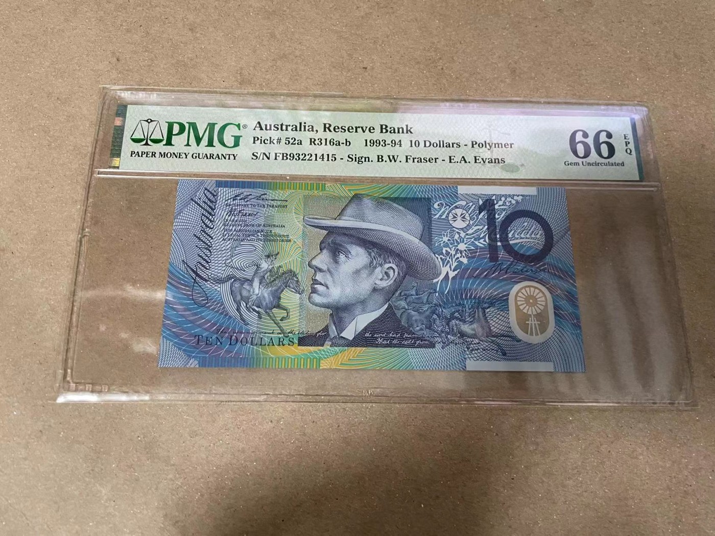 【Blue Auction】✨世界纸币精拍第373期【精】 澳大利亚 1993-94年10元 PMG66EPQ 