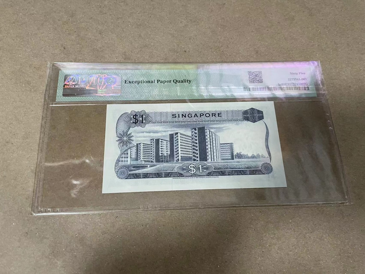 【Blue Auction】✨世界纸币精拍第373期【精】 【无47 无章版】新加坡 1971年1元 PMG65EPQ 