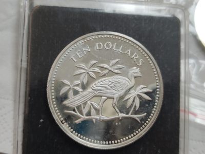 燕姐换藏第59拍 伯利兹1974年精制10元银币
