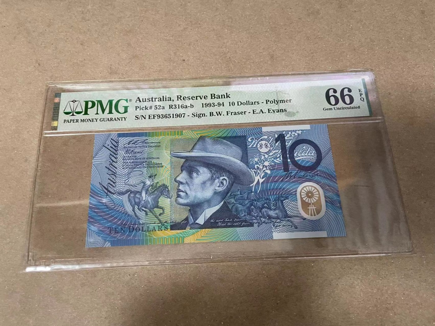 【Blue Auction】✨世界纸币精拍第373期【精】 澳大利亚 1993-94年10元 PMG66EPQ 