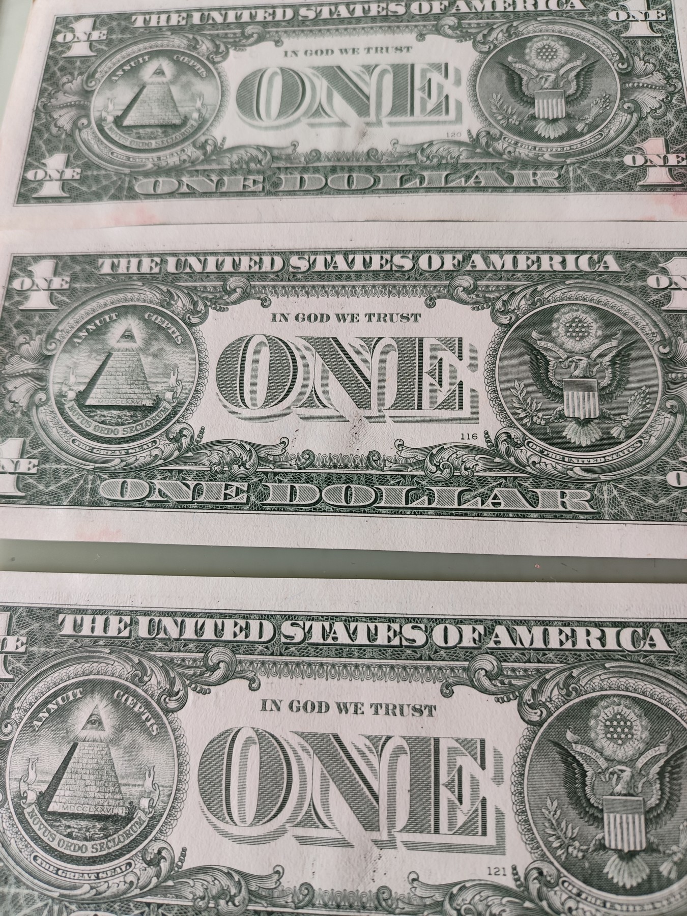 铜币 铜元 古钱币  银币 镍币 纸币 L9 如图  5张连号 美国2013年 B版 纸币 1圆纸钞