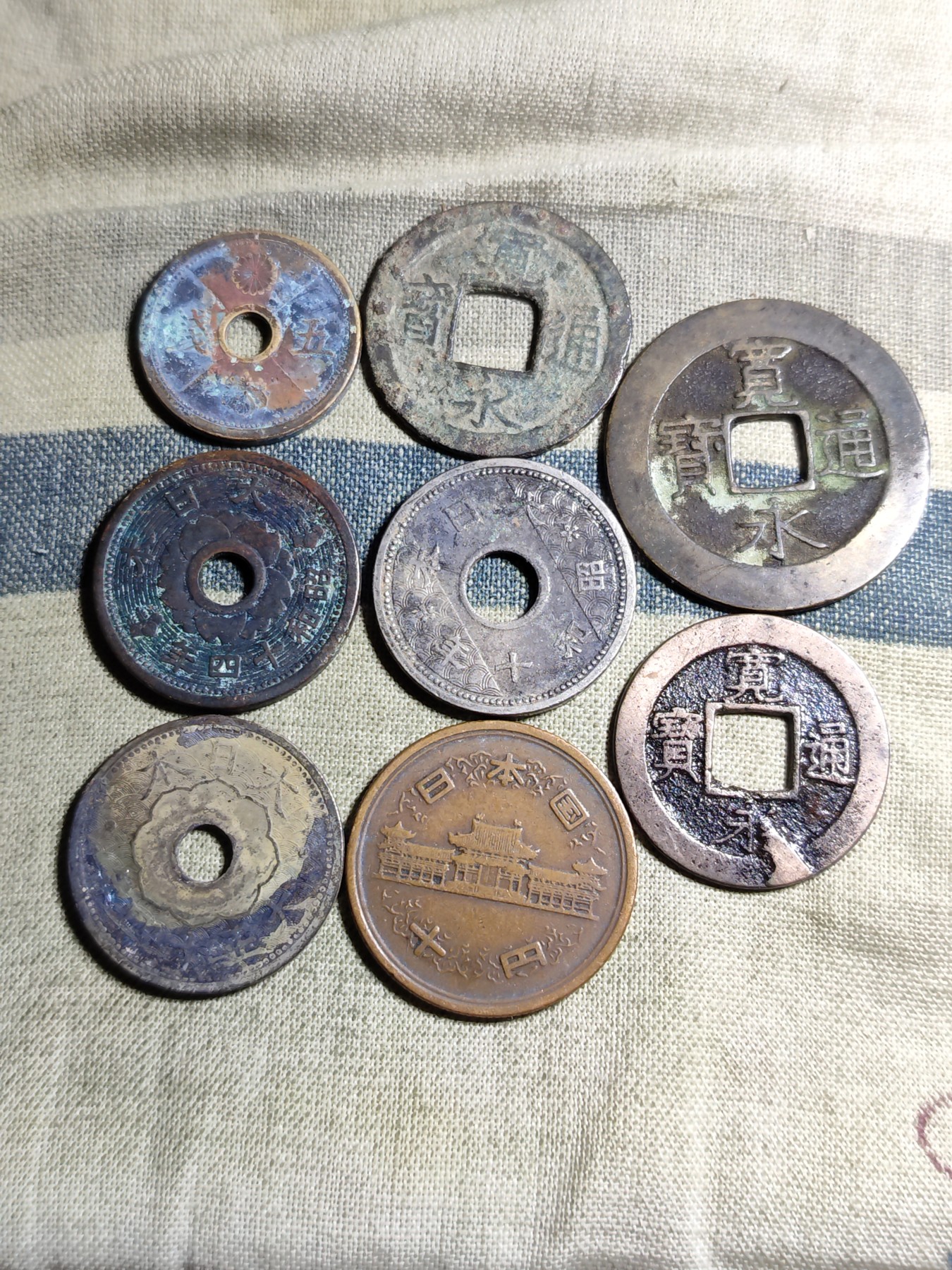 铜币 铜元 古钱币  银币 镍币 纸币 L11 如图 八枚 铜币 镍铜币 旧品 铜钱 古币 