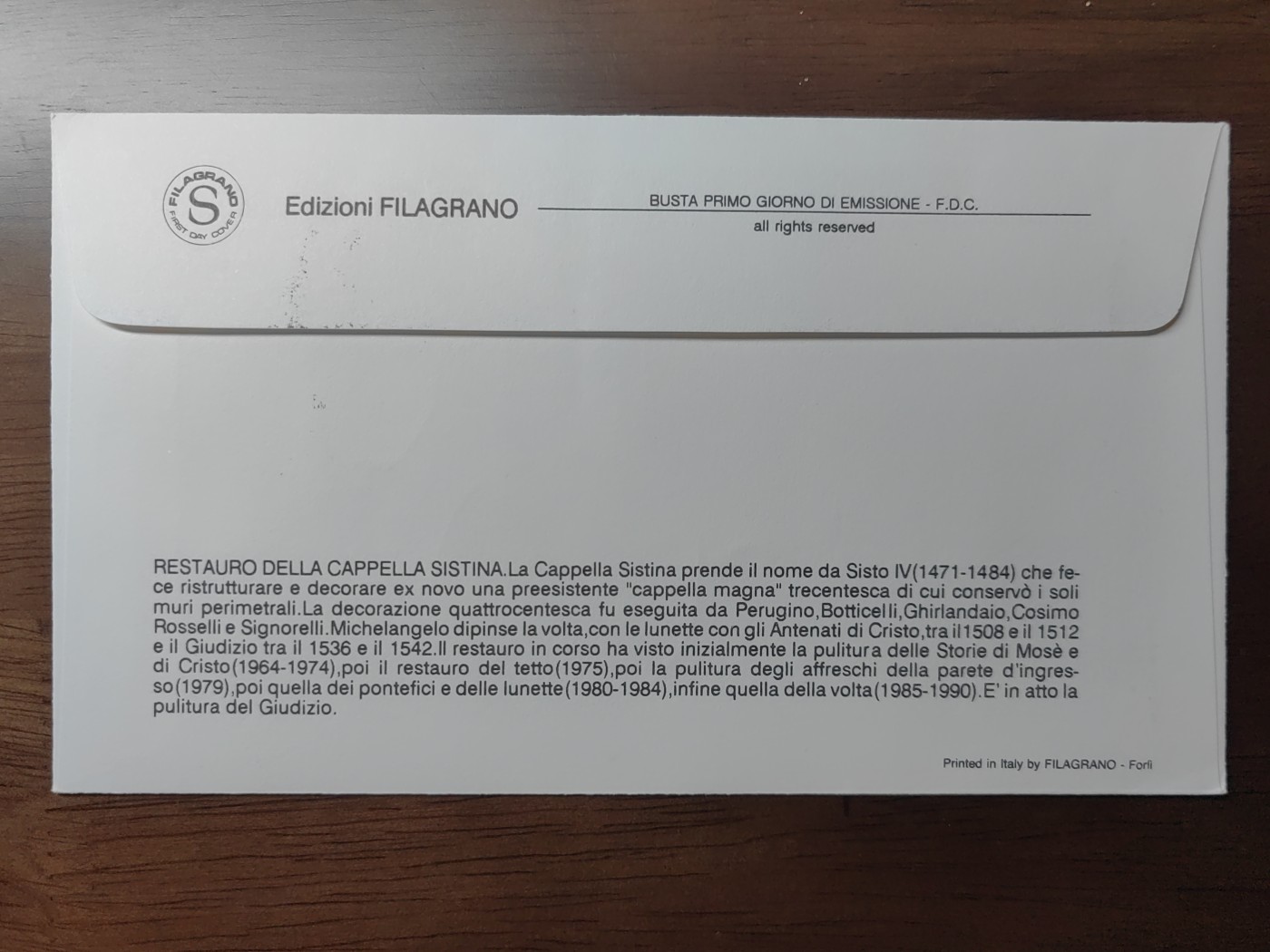 多国精美纪念封＆首日封第⑩场（0元起拍来捡漏） 梵蒂冈 1991年 修建西斯廷教堂纪念邮封