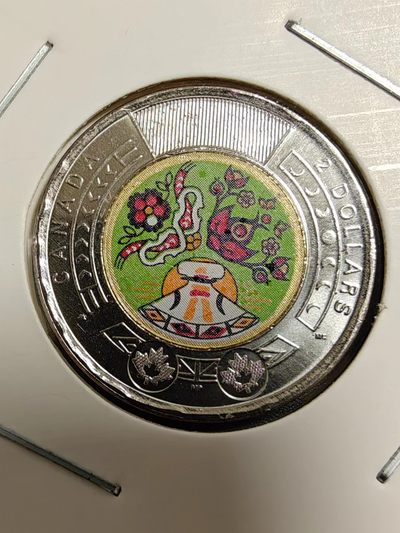 硬币 - 卷拆加拿大彩色土著2元纪念币