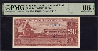 【三泉🏦Quan Se】拍卖第十九期⚖️ - 【PMG66EPQ】南越1962年20盾