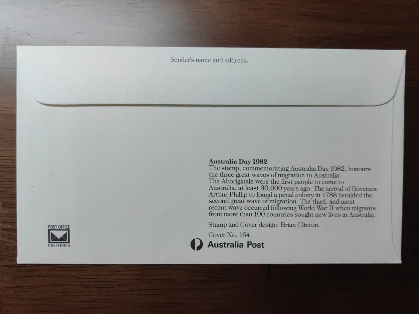 多国精美纪念封＆首日封第⑩场（0元起拍来捡漏） 澳大利亚1982 澳大利亚日 主题移民