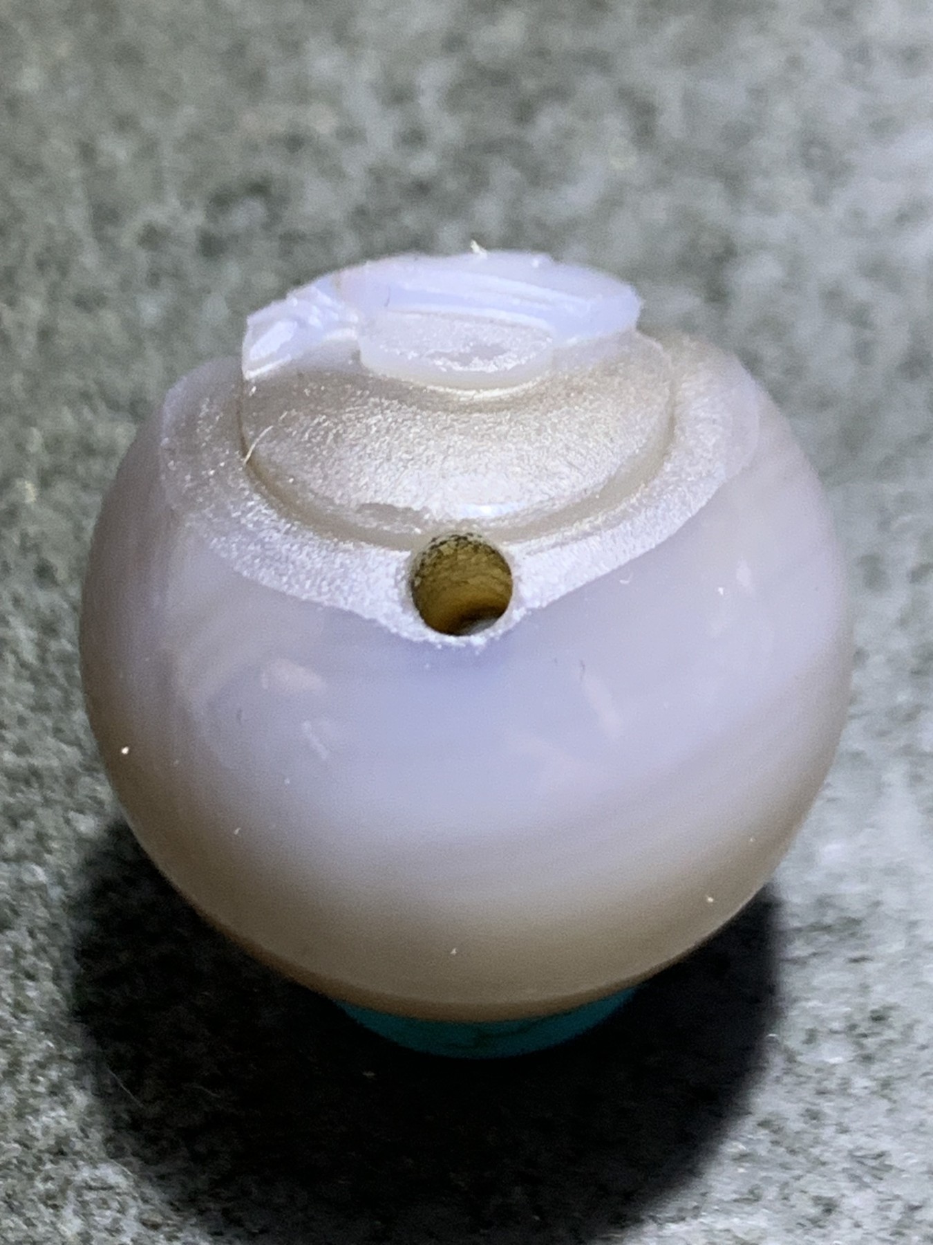 精美亚光高玉化巴西玛瑙手工俏色巧雕无相佛2.0圆珠一个！