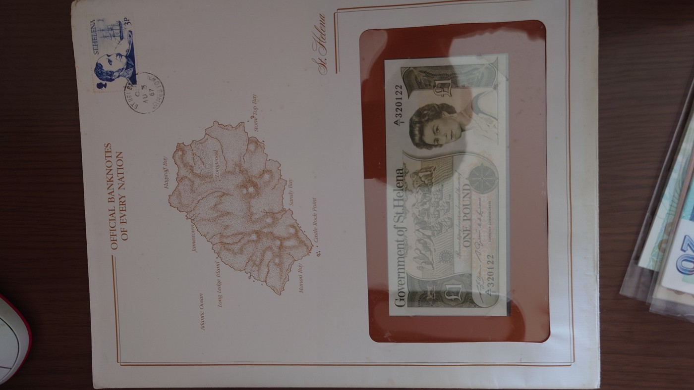 陆续更新【世界钱币】精选微拍第73期暨2023年第二十期 全新纸质裸钞低价起拍(第二场) 【已售出】圣赫勒拿1镑 富兰克林邮币封全新