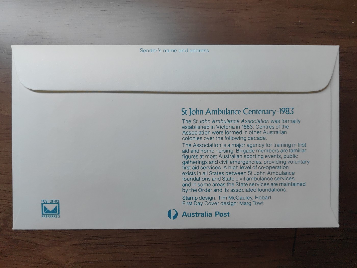 多国精美纪念封＆首日封第⑩场（0元起拍来捡漏） 澳大利亚1983年 圣约翰救伤队