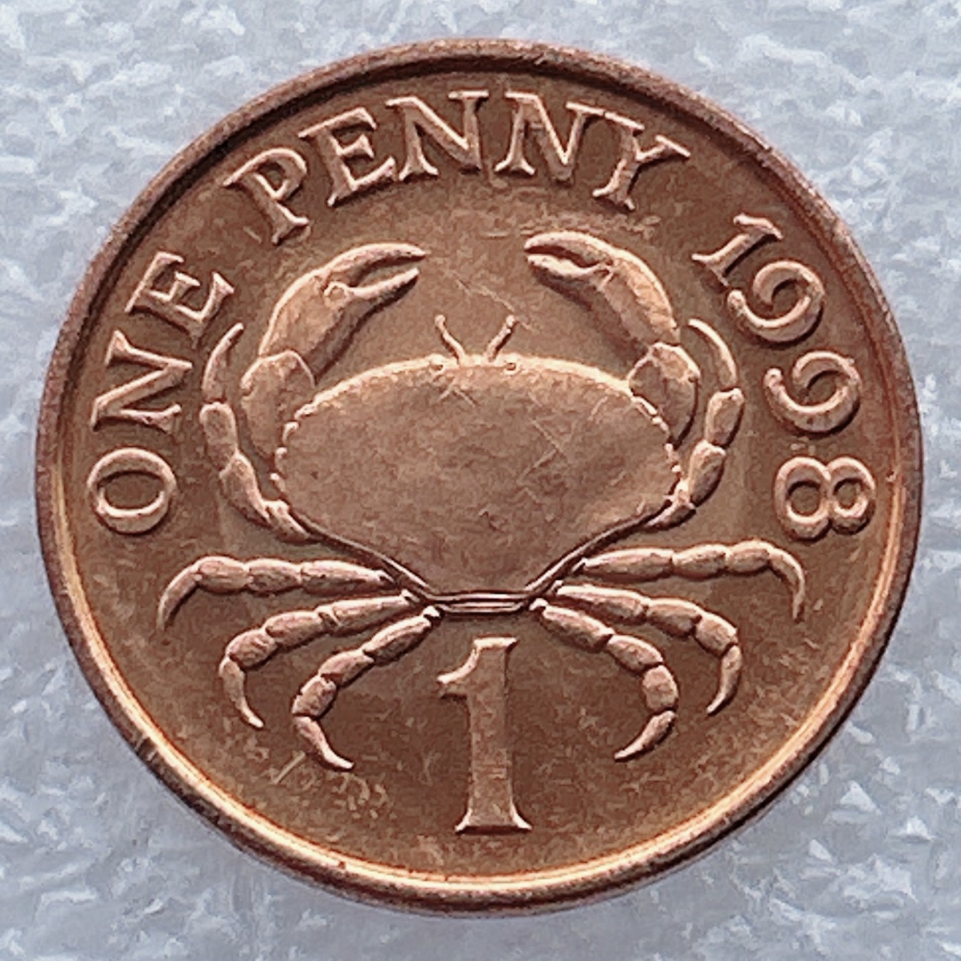 全场一元起拍 世界钱币散币场 第25期 面包蟹 英属根西1便士 1998年