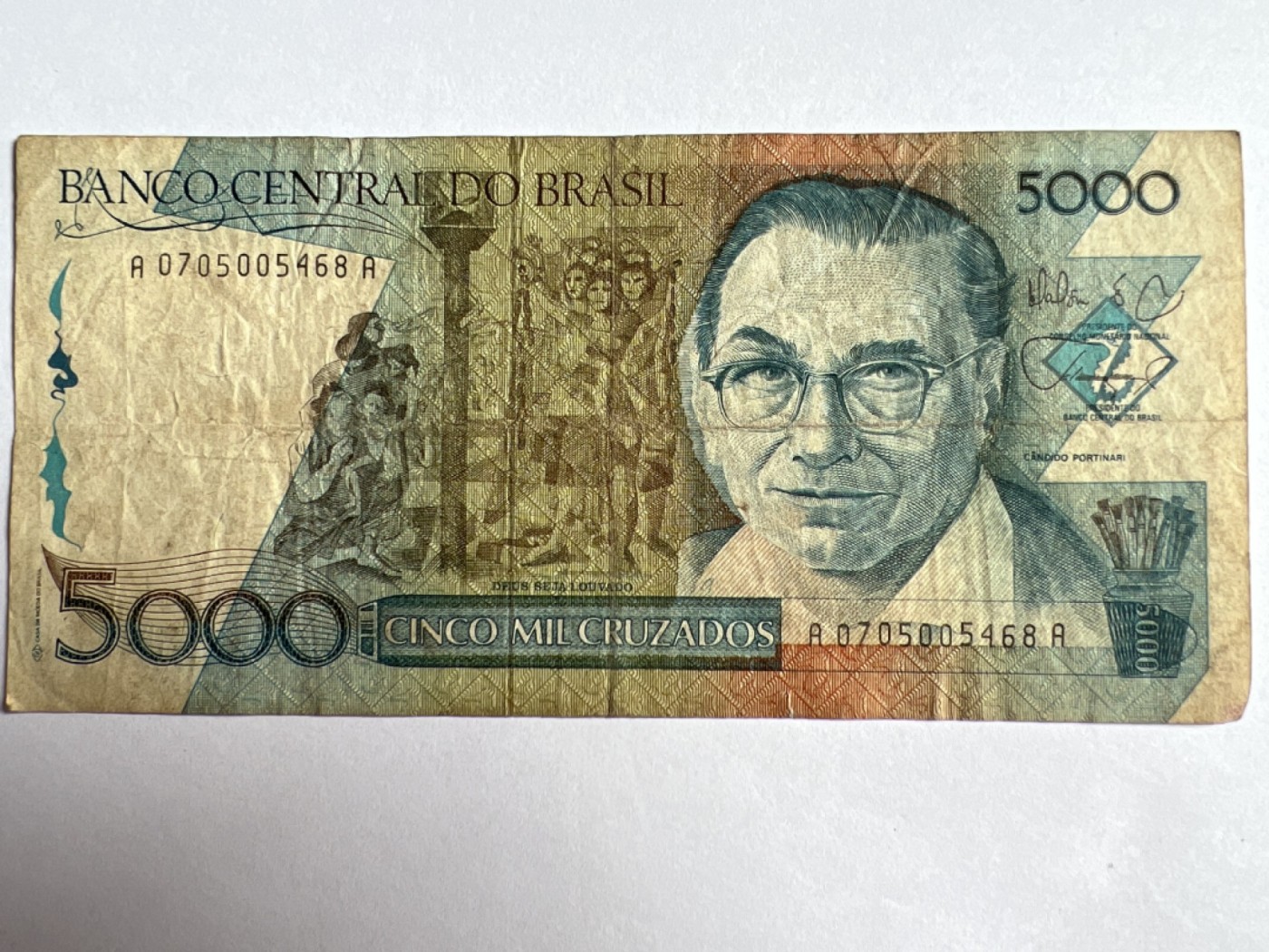 第414期 纸币专场 （无押金，捡漏，全场20包邮，偏远地区除外，接收代拍业务） 巴西5000克鲁塞罗