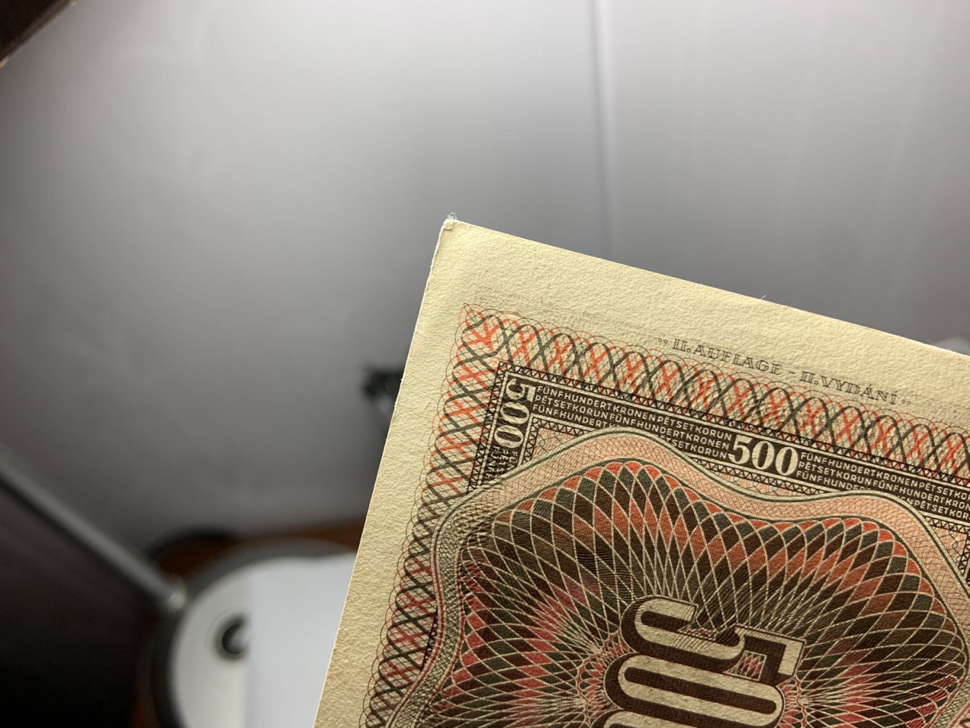 收藏联盟Quantum Auction 第291期拍卖  波西米亚和摩拉维亚1942年500克朗 品相UNC 边角有瑕疵 少见实票 Aa冠 