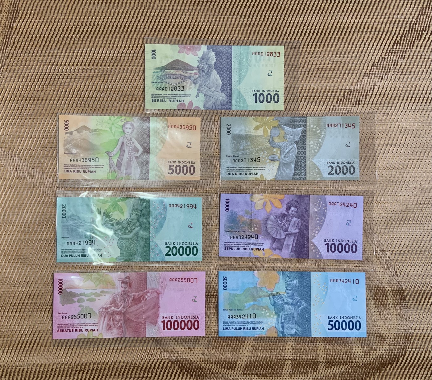 收藏联盟Quantum Auction 第291期拍卖  印度尼西亚2016年1000-100000卢比AAA首发冠一套  品相全新UNC