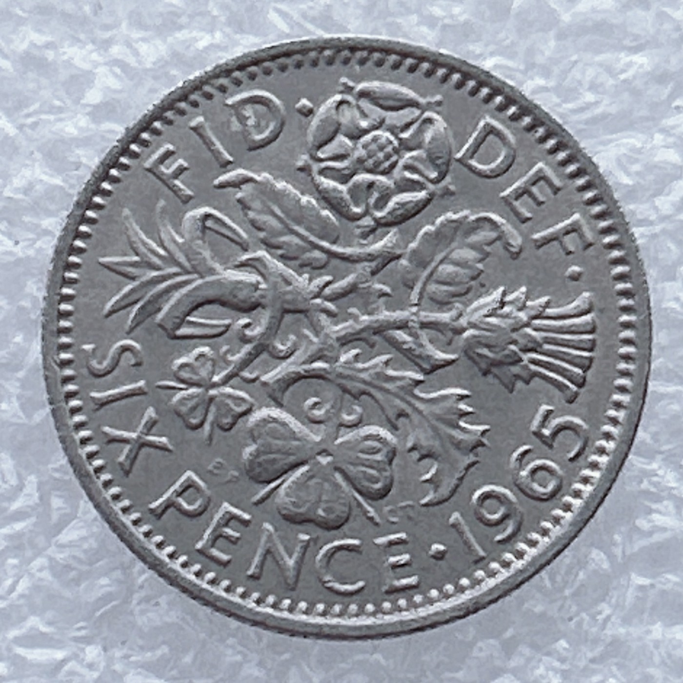 全场一元起拍 世界钱币散币场 第25期 英国1965年幸运六便士 女王 好品