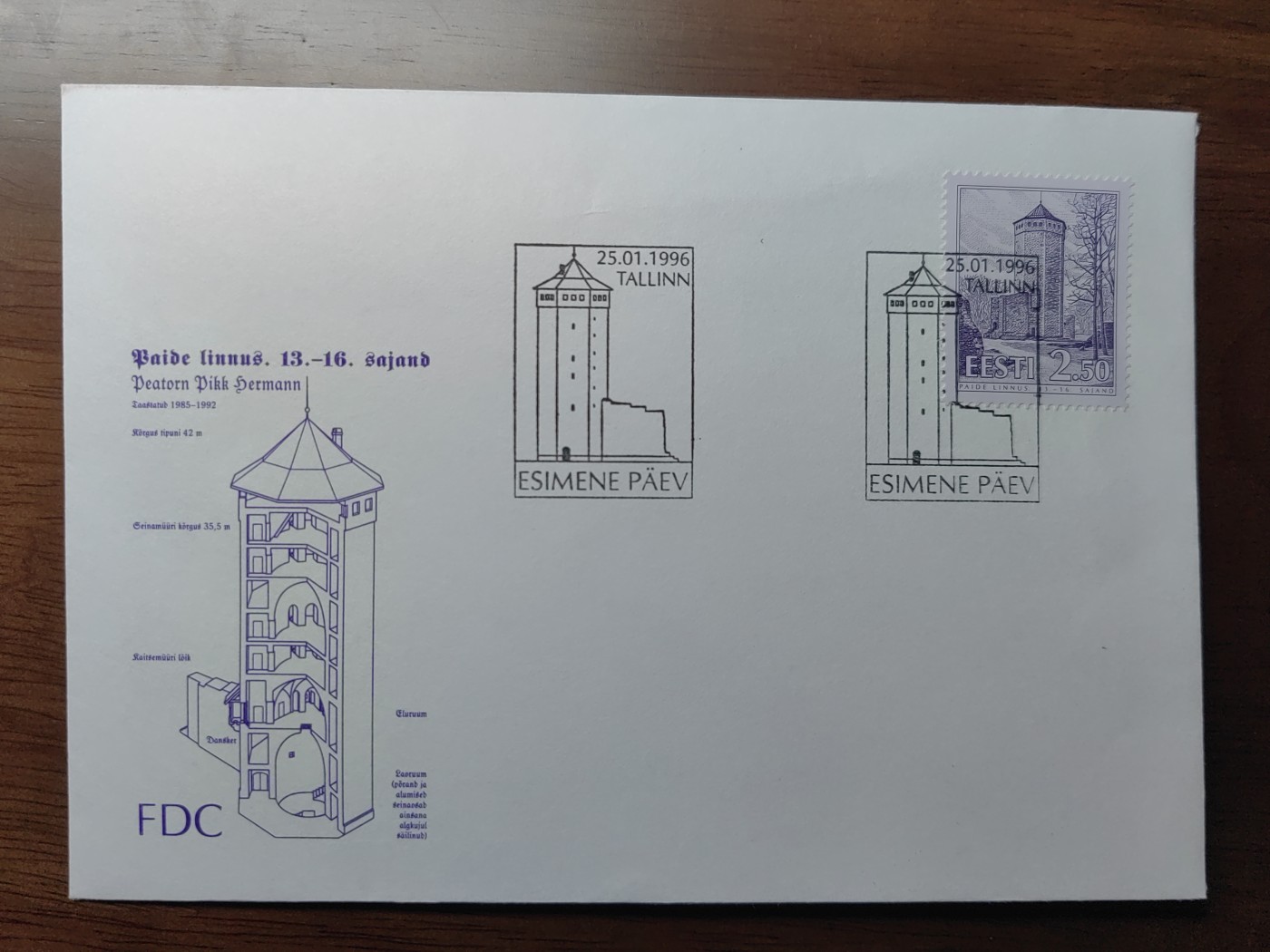 多国精美纪念封＆首日封第⑩场（0元起拍来捡漏） 爱沙尼亚1996 塔林古城 纪念封