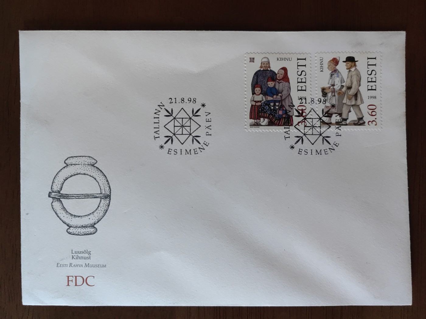 多国精美纪念封＆首日封第⑩场（0元起拍来捡漏） 爱沙尼亚1998 民俗服装