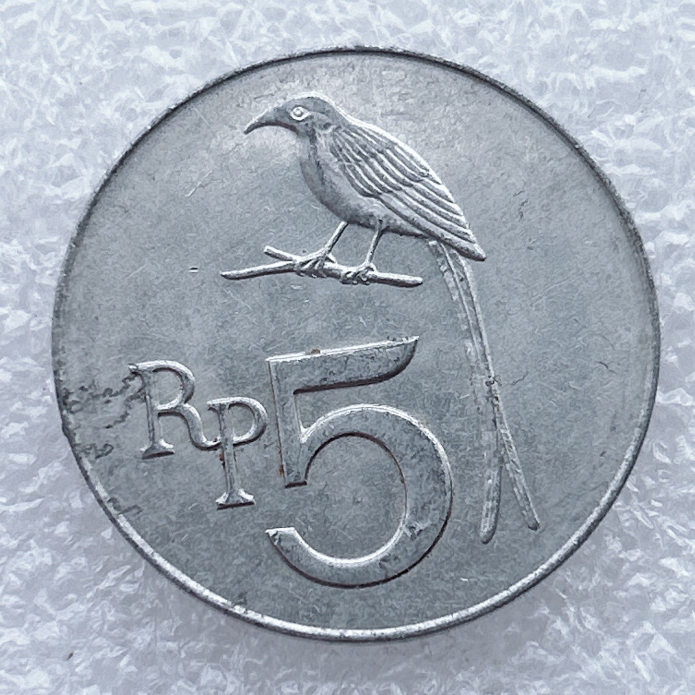 全场一元起拍 世界钱币散币场 第25期 印度尼西亚1970年5卢比硬币黑燕卷尾鸟