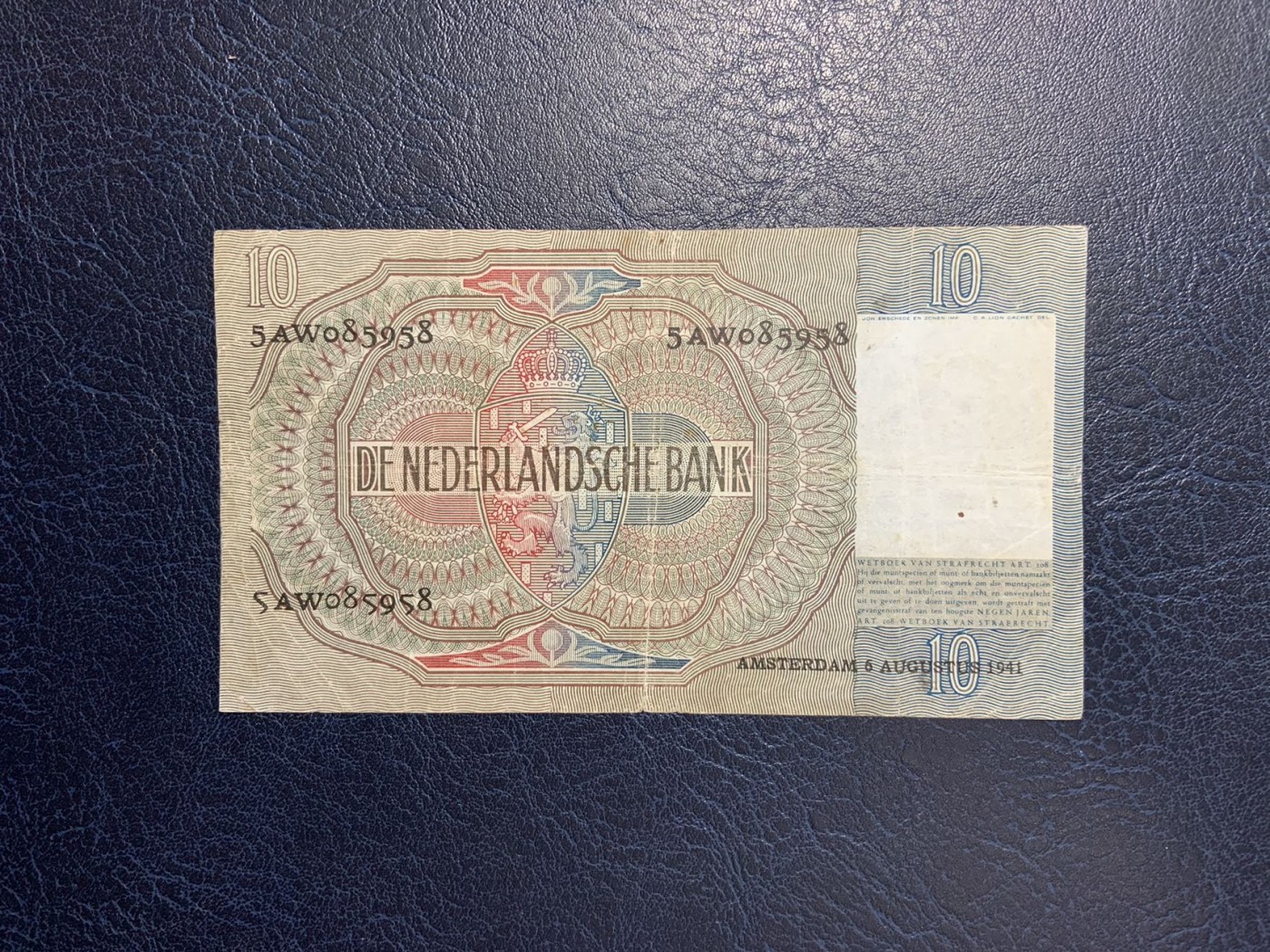 收藏联盟Quantum Auction 第291期拍卖  荷兰1941年10盾 品相如图 牧羊女