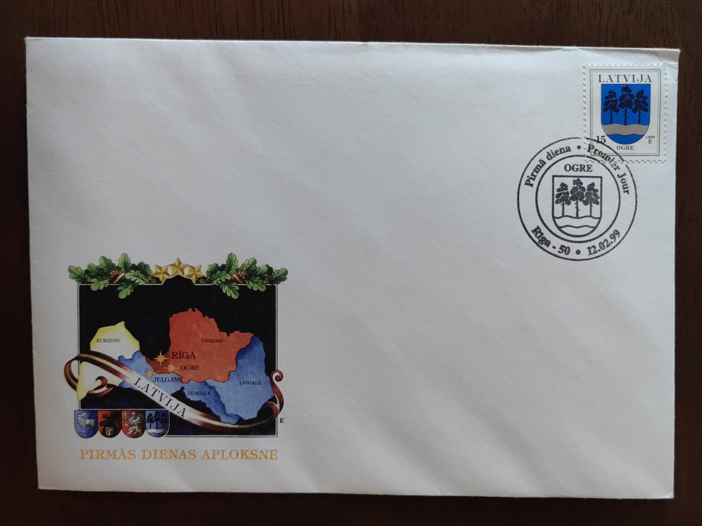 多国精美纪念封＆首日封第⑩场（0元起拍来捡漏） 拍拉脱维亚1999 奥格雷市 