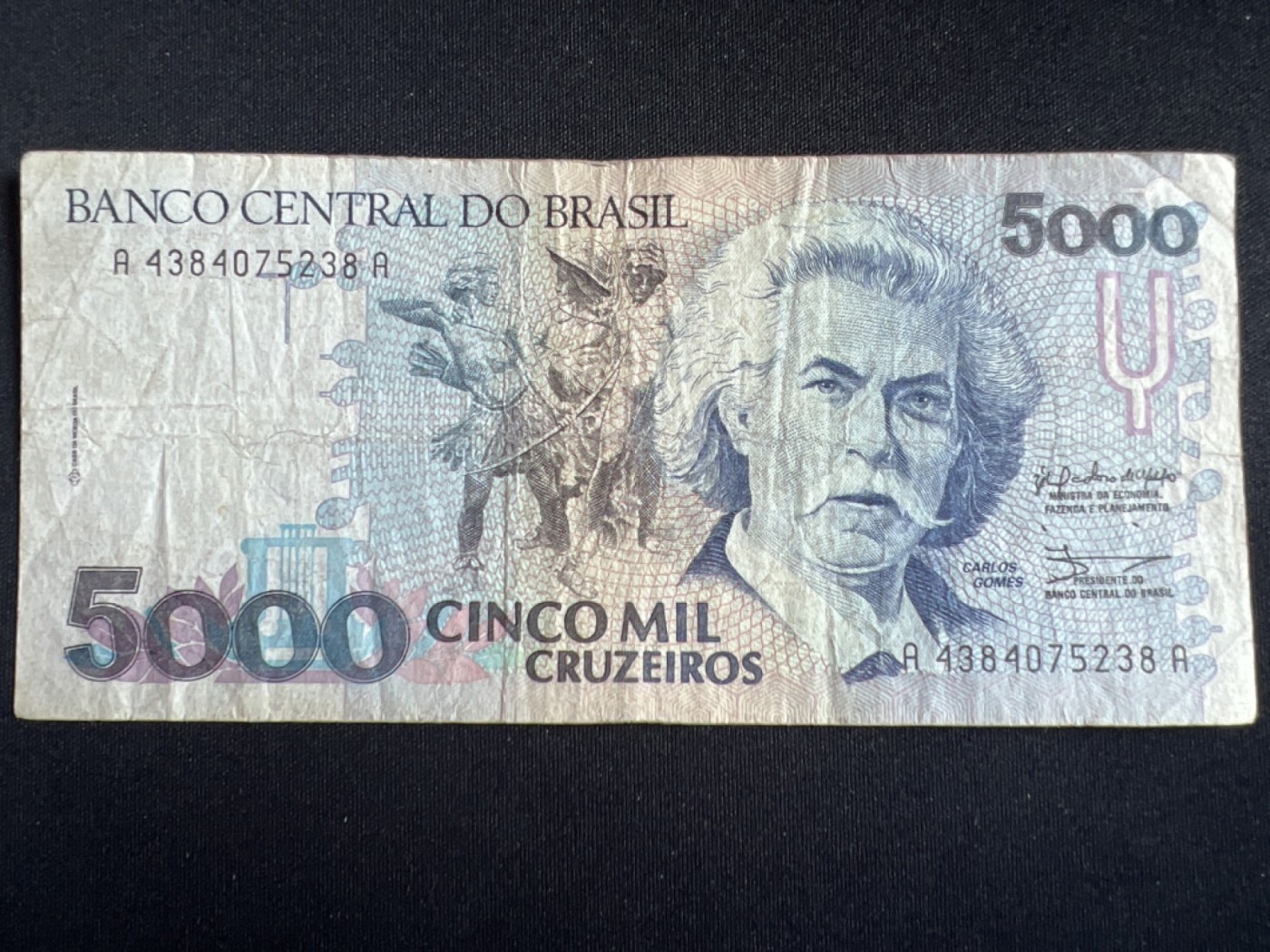 第414期 纸币专场 （无押金，捡漏，全场20包邮，偏远地区除外，接收代拍业务） 巴西5000克鲁塞罗