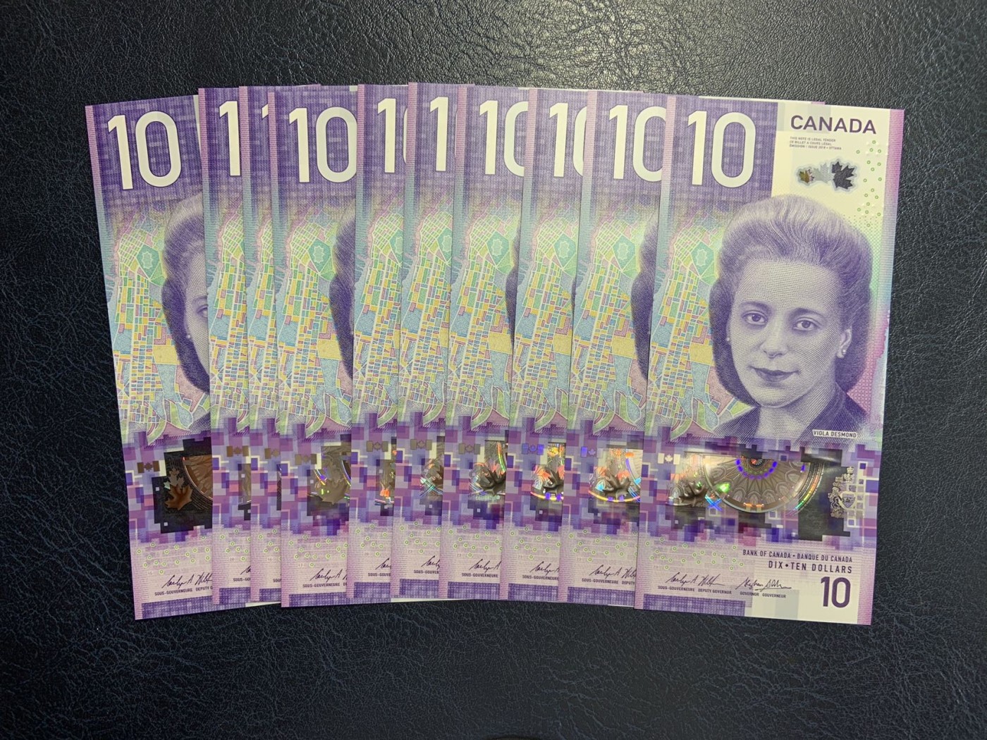 收藏联盟Quantum Auction 第291期拍卖  加拿大2018年10元10张  品相全新UNC 女权主义运动家维奥拉·艾琳·戴斯蒙德