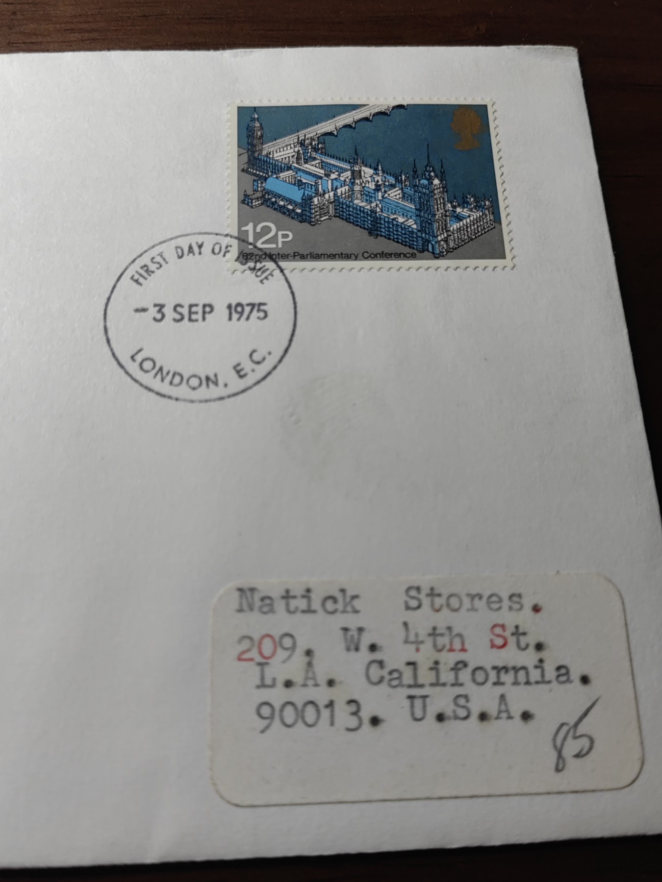 多国精美纪念封＆首日封第⑩场（0元起拍来捡漏）  英国1975 第62届国际议会会议 首日封