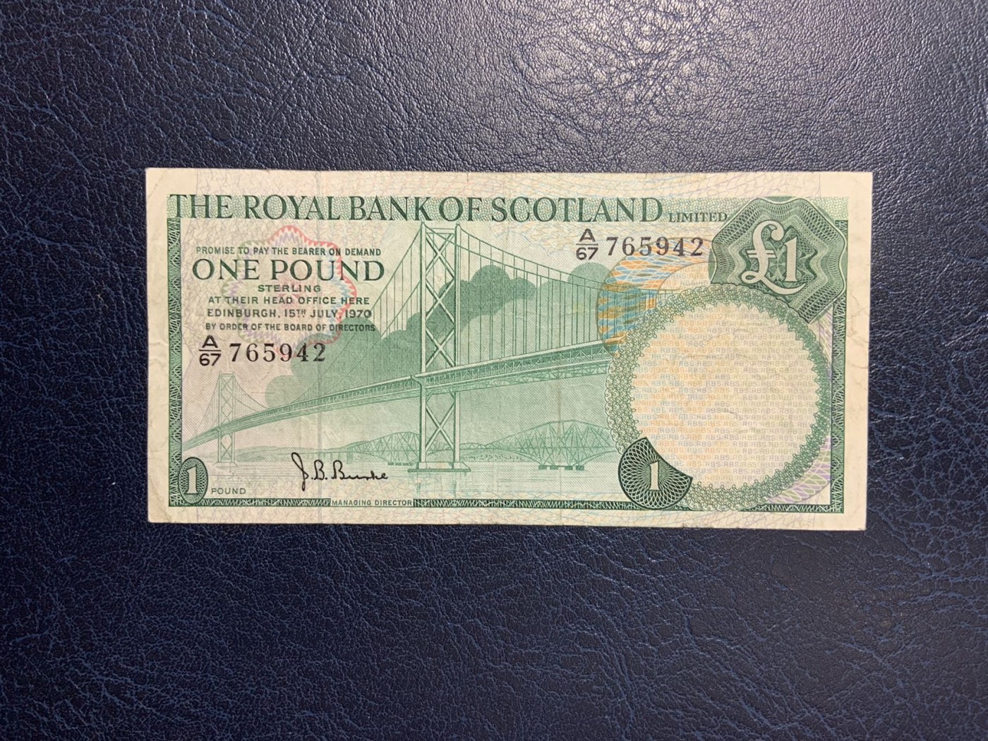 收藏联盟Quantum Auction 第291期拍卖  苏格兰皇家银行1970年1镑 品相如图