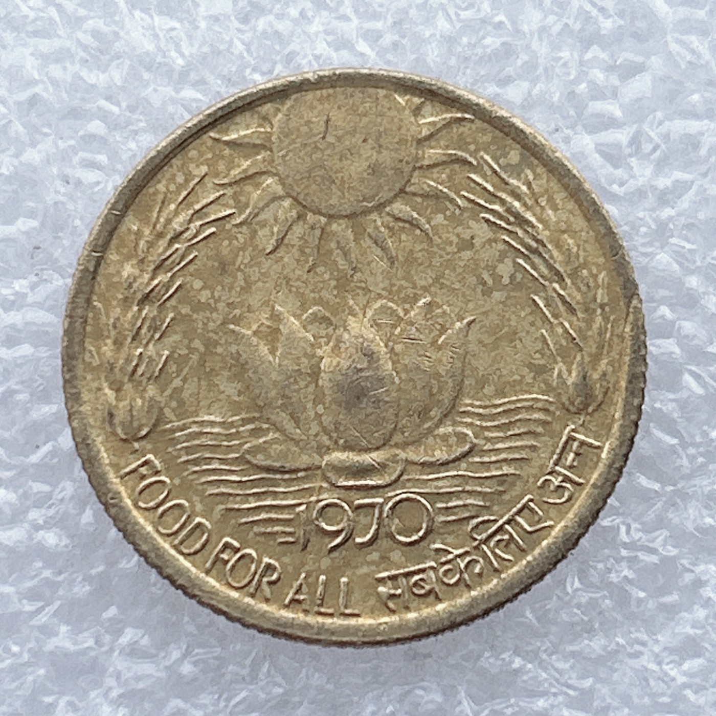 全场一元起拍 世界钱币散币场 第25期 印度1970年20派萨FAO纪念币