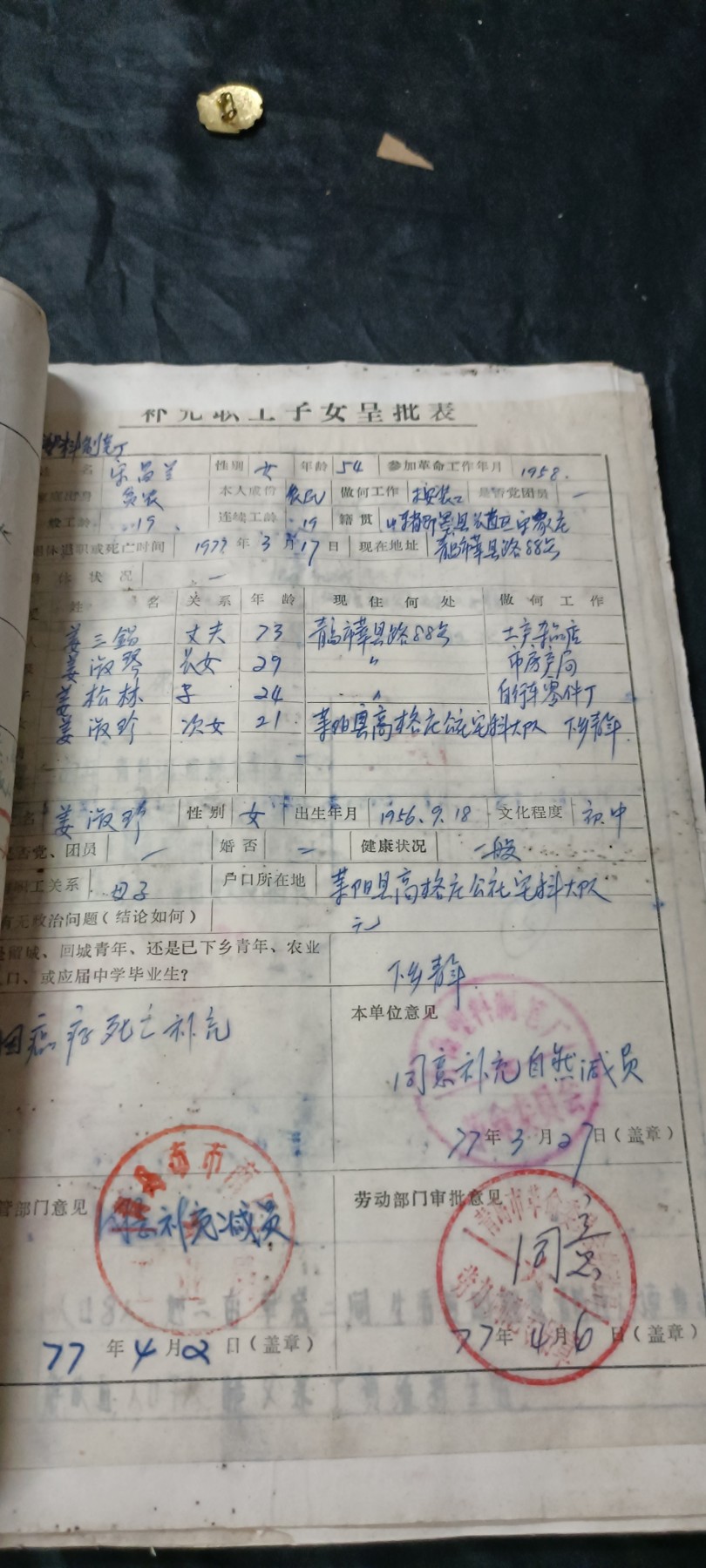 70多个拍品全部0起放漏！总有你中意的！ 一大本当时体制单位的资料，每个人的详细资料，介绍信等等，是了解当时情况的一手资料！