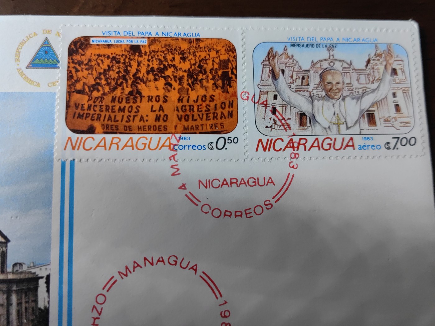 多国精美纪念封＆首日封第⑩场（0元起拍来捡漏） 尼加拉瓜1983 马那瓜﹣大教堂